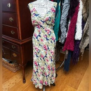 100% Silk Dress Backless & Beaded